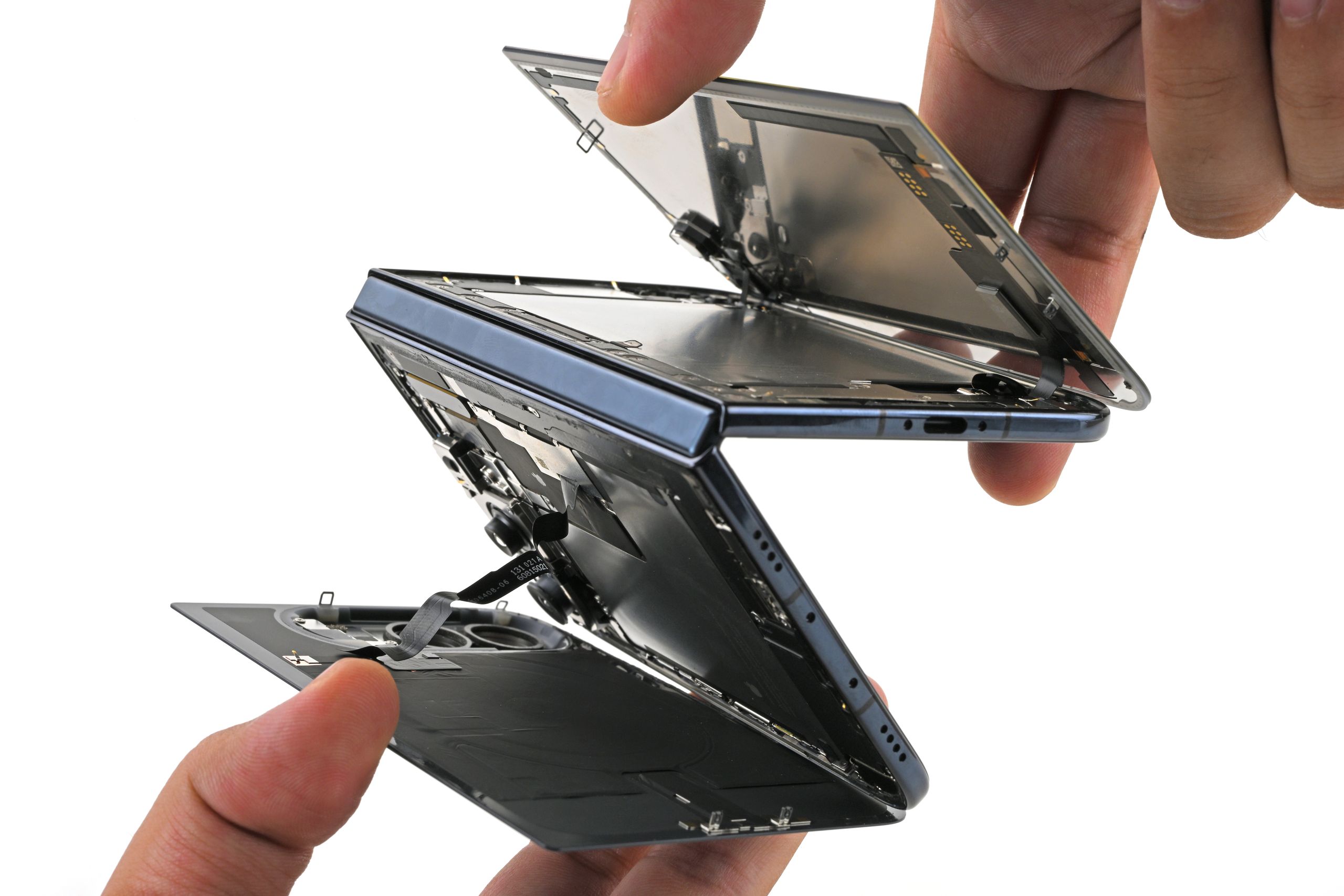 Apple's iPhone Duo foldable phone (photo: iFixit, via WIRED)
