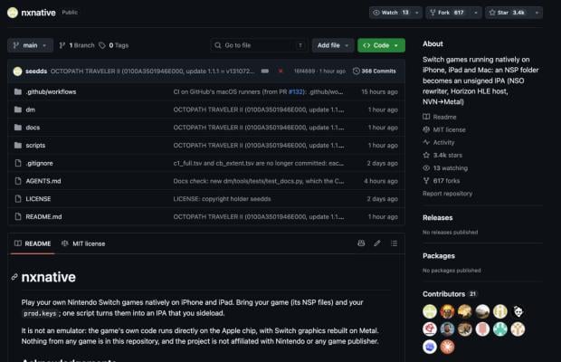 The nxnative GitHub repository README (image: Andrew Tsai, via TweakTown)